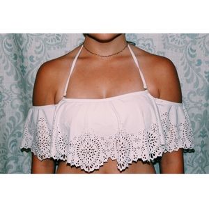 New white Francesca’s bathing suit top
